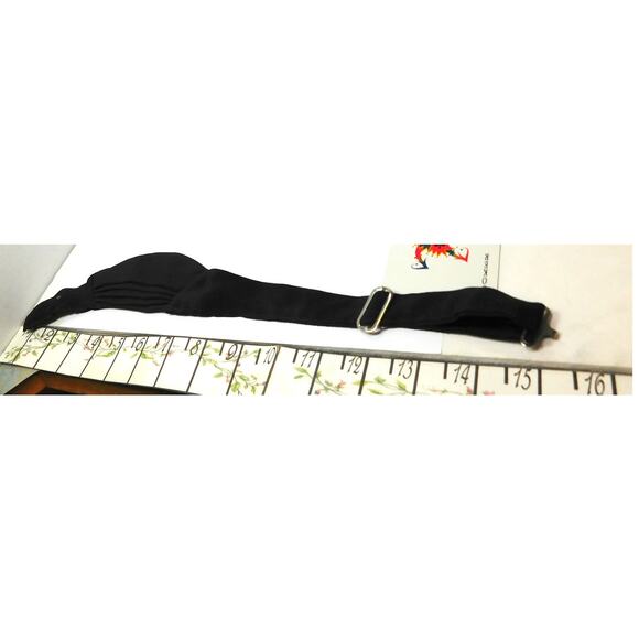 Vintage Black Pleated Adjustable Cummerbund - Picture 6 of 6